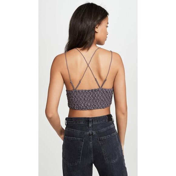 Free People Adella Bralette Bra - Dark Grey / Charcoal - Picture 6 of 11